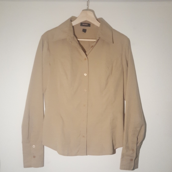 Express Stretch fitted dress shirt in camel color - Picture 1 of 3